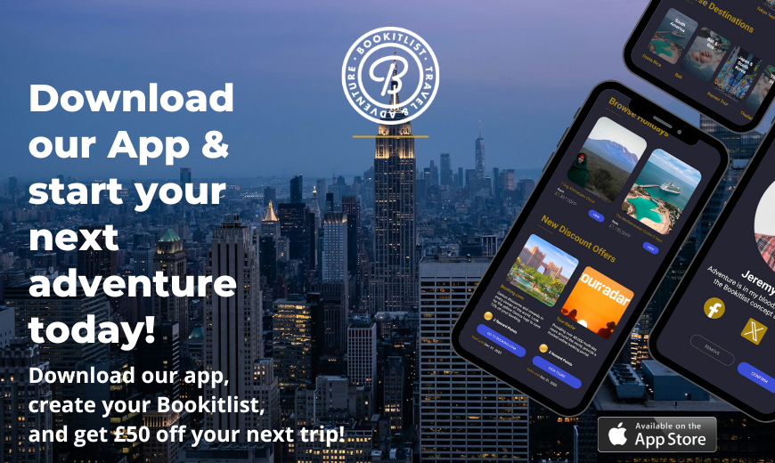 Download our App create your Bookitlist and get 50 off your first adventure 2