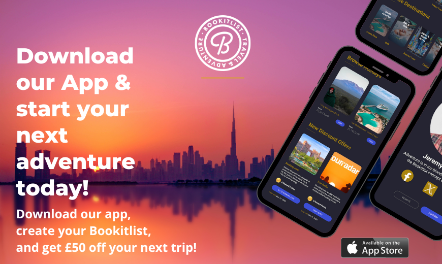 Download our App create your Bookitlist and get 50 off your first adventure 3