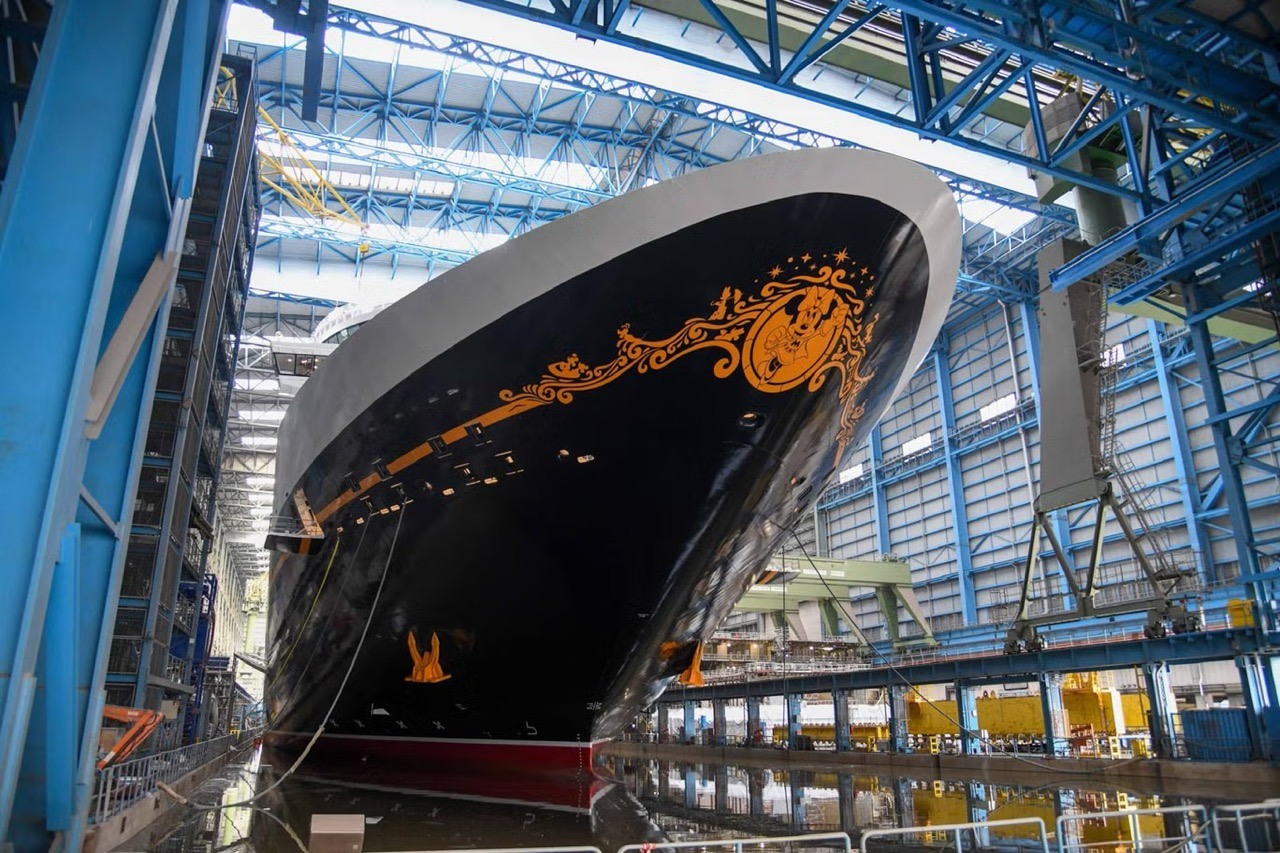 First Look at Disney Cruise Line's Newest Ship, Disney Destiny, as It Leaves German Shipyard